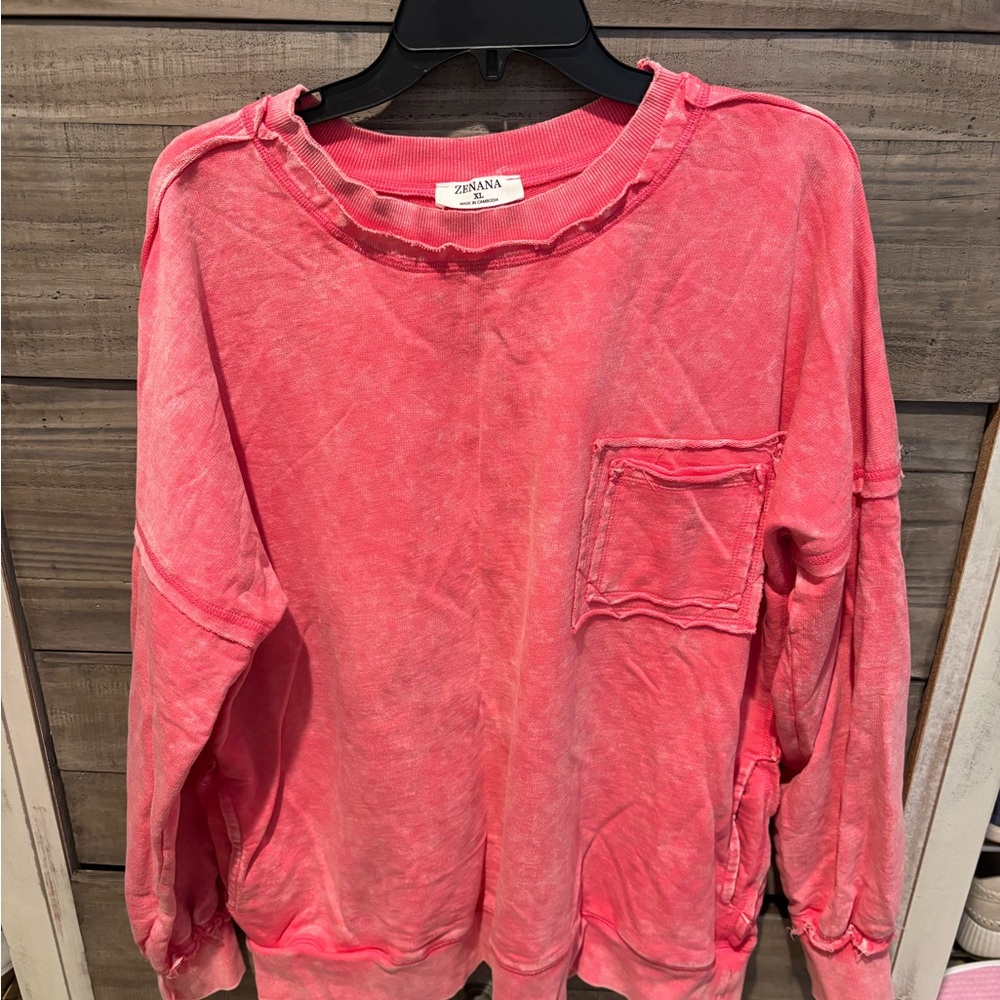 Zanana Pink Sweatshirt with Pocket